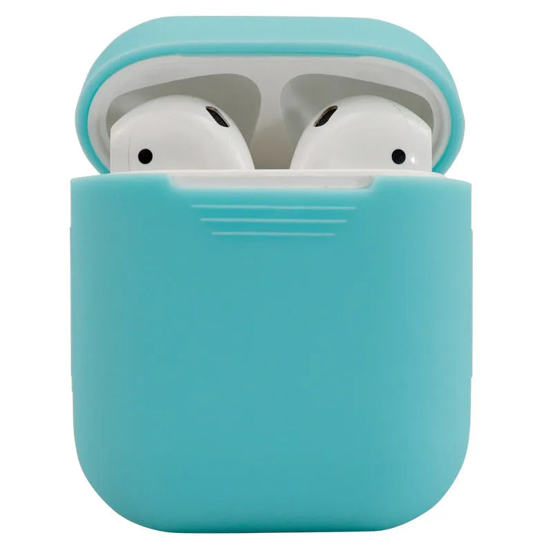 Silicone protective cover for AirPods 2 in multiple colours showing 1.5mm thickness and universal fit design