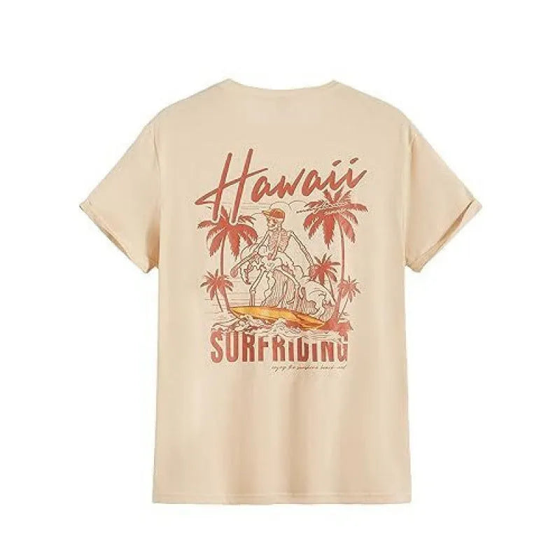 Printed men's street short-sleeved sports t-shirt with digital pattern on flat mop cloth fabric