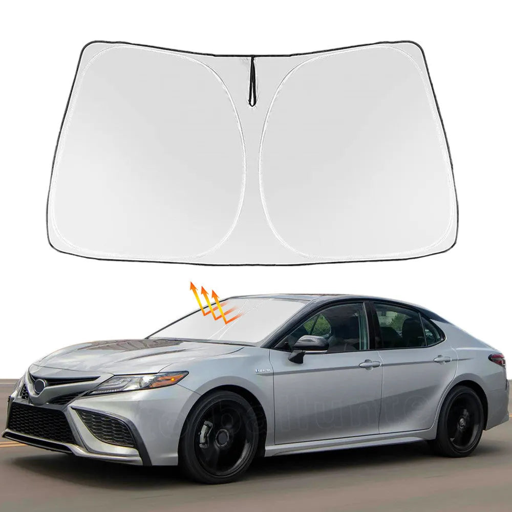 Silver tape car windshield sunshade cover for NOAH XOVY 90 series vehicles showing reflective surface