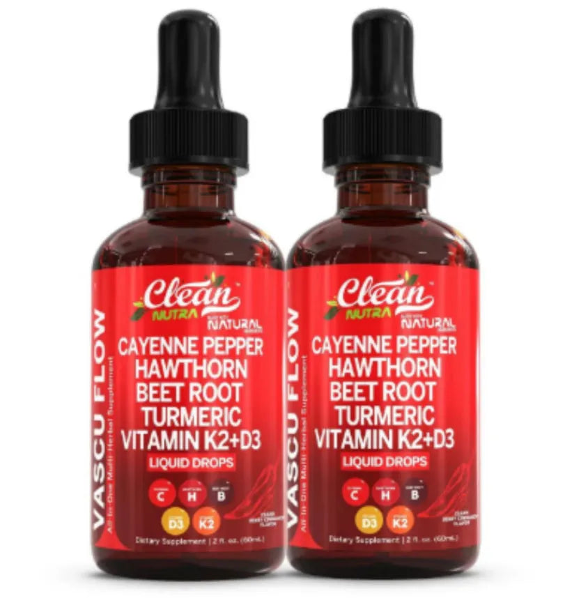 A 60ml glass bottle of Vitamin D3 K2 hawthorn fruit liquid supplement drops with a built-in dropper.