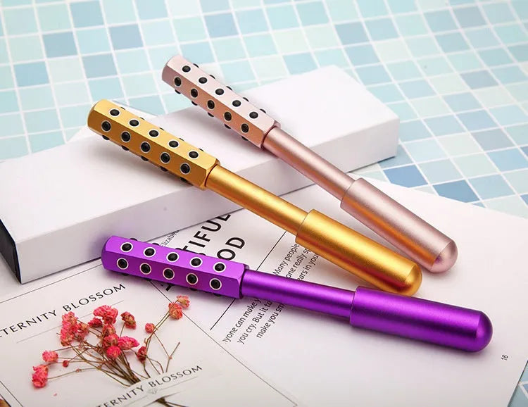 Purple germanium particles roller massage instrument measuring 193mm with 24 particles for eye beauty