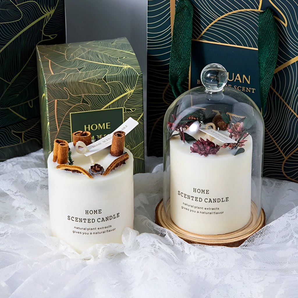 Handmade soy wax aromatherapy candle in cup shape with four fragrance options for bedroom decoration