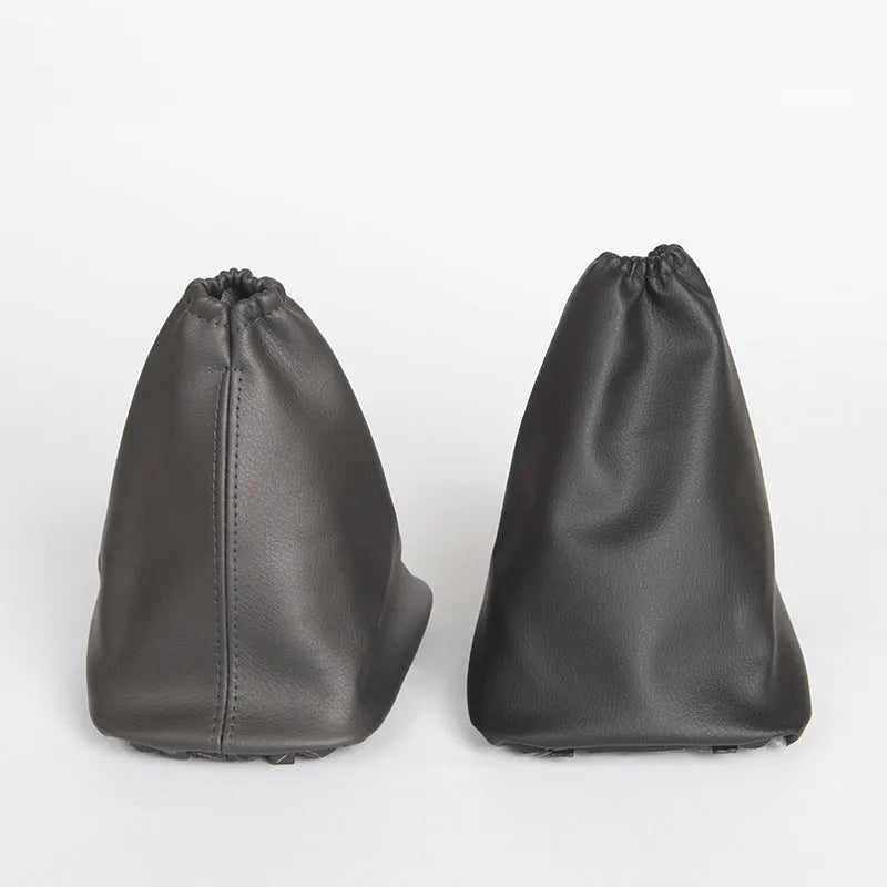 Black leather shift lever cover for Toyota Corolla measuring 15.2cm long by 12.9cm wide