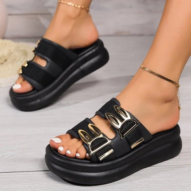 Women's suede slippers with thick rubber soles in apricot, black, and off-white colours, sizes 36-41