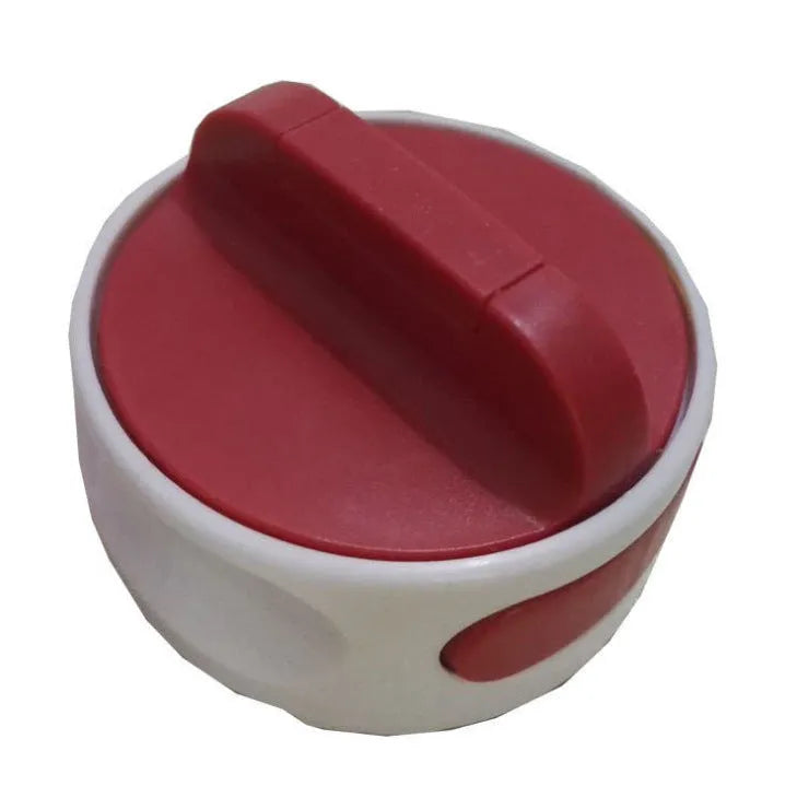 Green and red stainless steel kitchen bottle opener tool on countertop