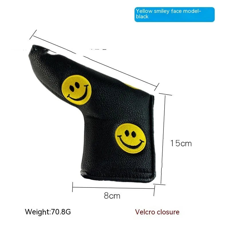 Golf straight bar putter sleeve in various designs including four-leaf clover, animal motifs, and sporty styles