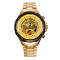 MCE men's explosion-proof mechanical watch with stainless steel case and leather strap