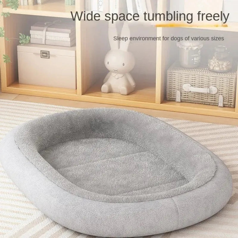 Grey outdoor dog kennel with detachable roof and washable mat for small medium-sized dogs