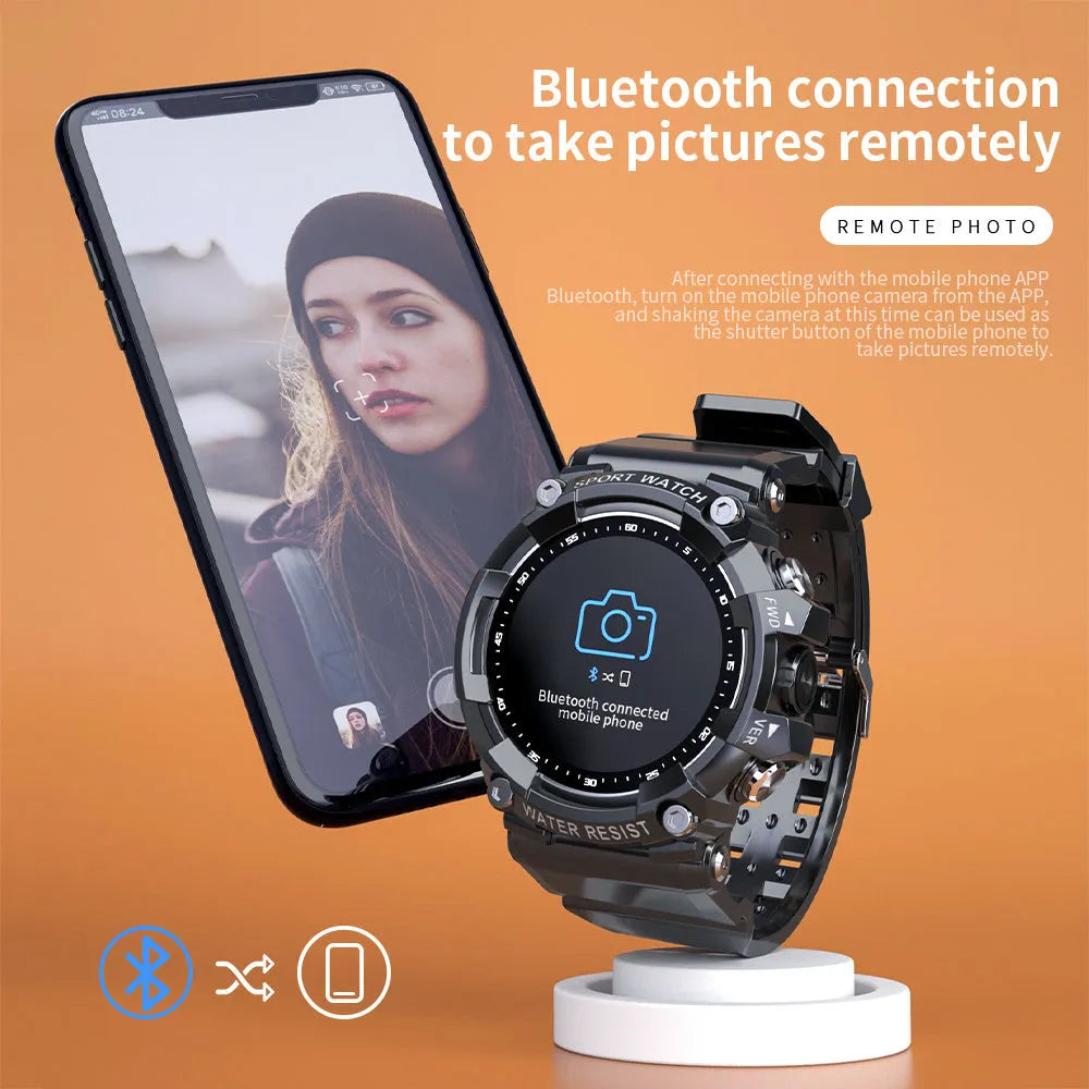 ATTACK 3 smart watch in black with round screen showing heart rate data on TPU strap