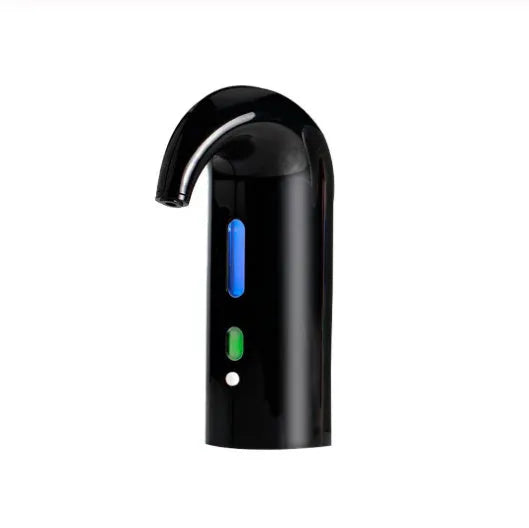 Black electric wine decanter with USB cable and silicone catheters for aerating red wine