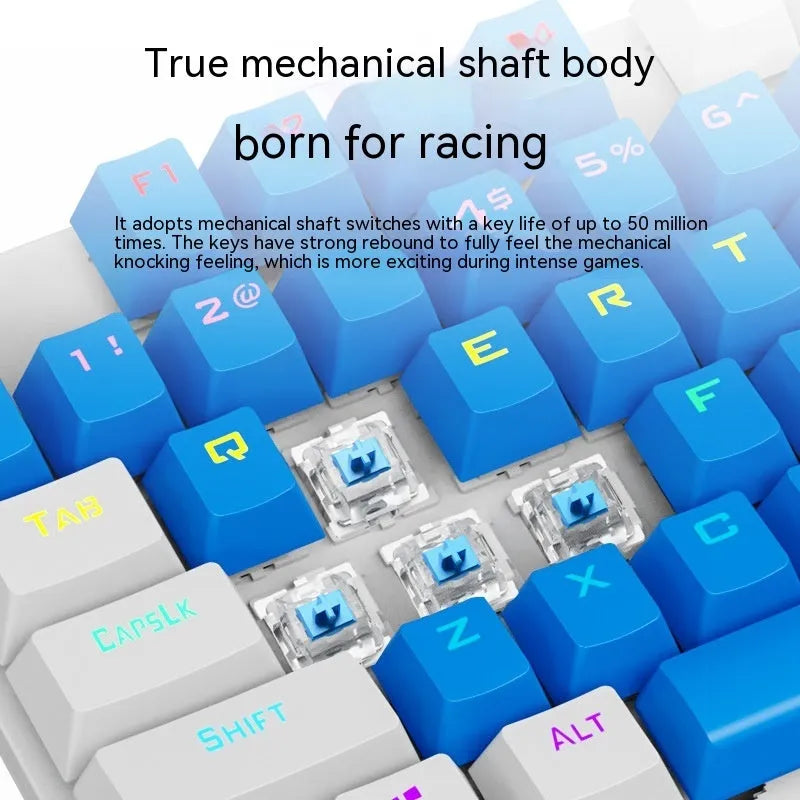 K87 mechanical keyboard with metal frame and braided USB cable in selectable colour options
