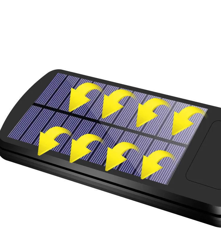Black solar street light with motion sensor for outdoor gardens, showing PIR detection and solar panel