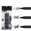 Set of 6 wood-free graphite sketching pencils with graded hardness labels HB 2B 4B 6B 8B EE