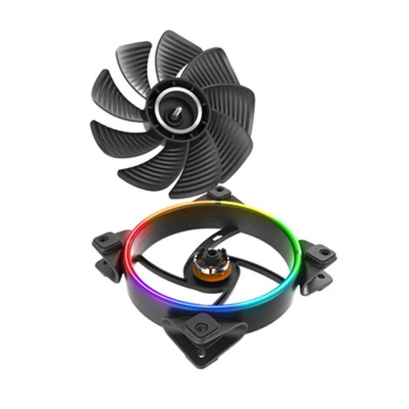 Three black RGB chassis fans with 120 mm size, hydraulic bearing, and lighting effects for PC cooling