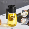 470ml glass oil sprayer dispenser with ergonomic handle in beige, black, green, or yellow colour options