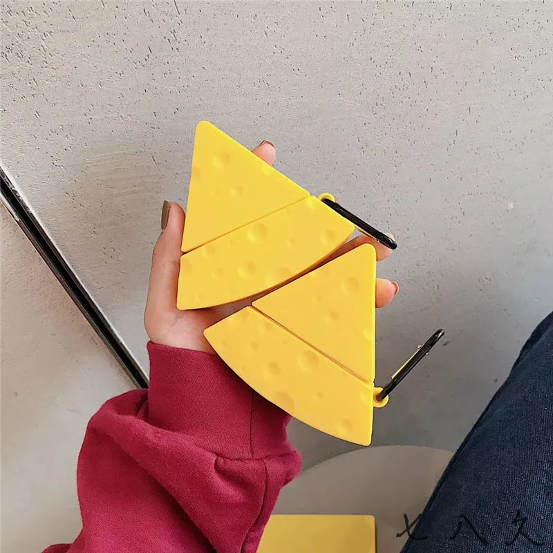 Yellow silicone protective cover for compatible Apple AirPods 1, 2 and Pro 3 wireless earphone cases