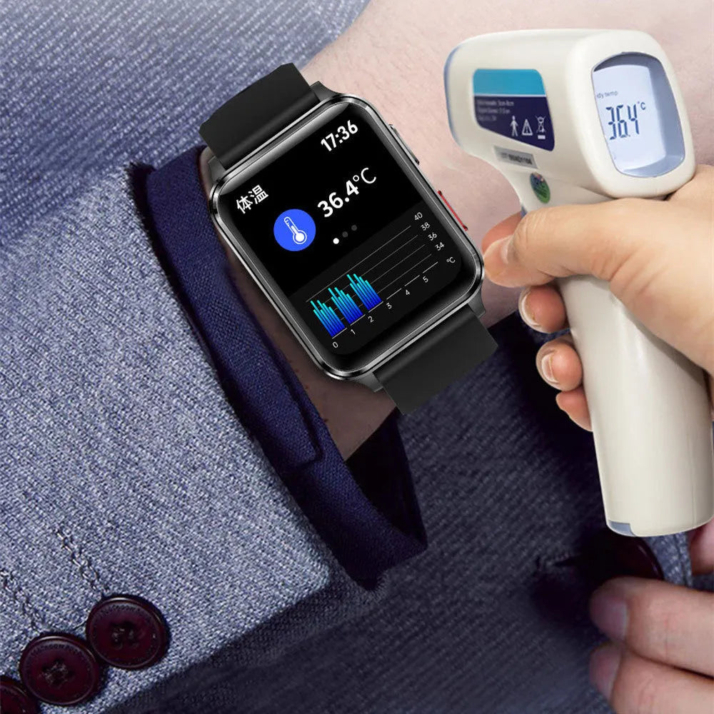 Air Type multi-sport watch with 1.70-inch screen on silicone wristband, showing heart rate display