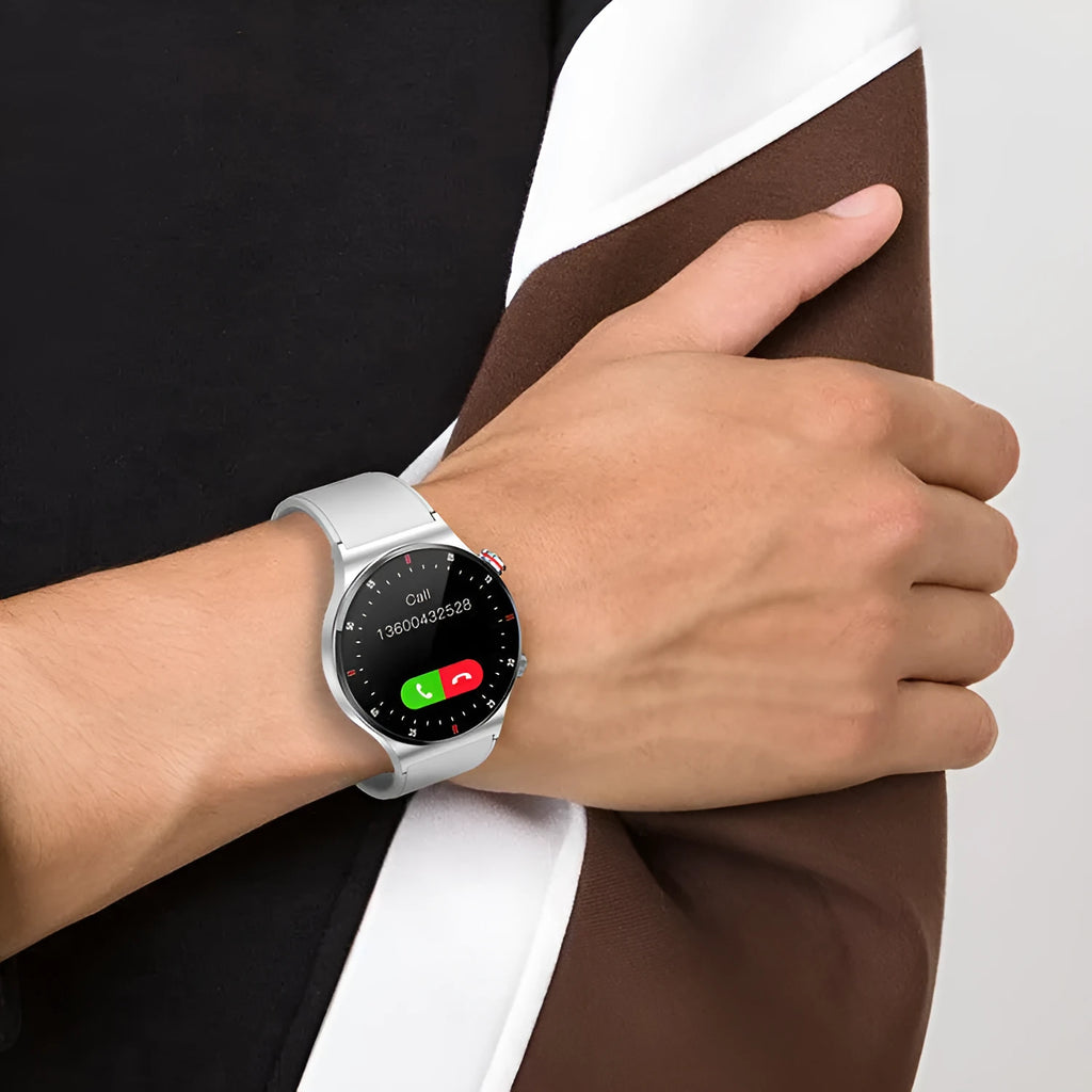 Smart Bluetooth sports watch with colour touch screen on silicone wristband