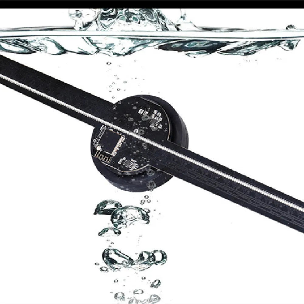 Upgraded naked eye 3D holographic advertising fan screen with 42cm display on a floor stand.