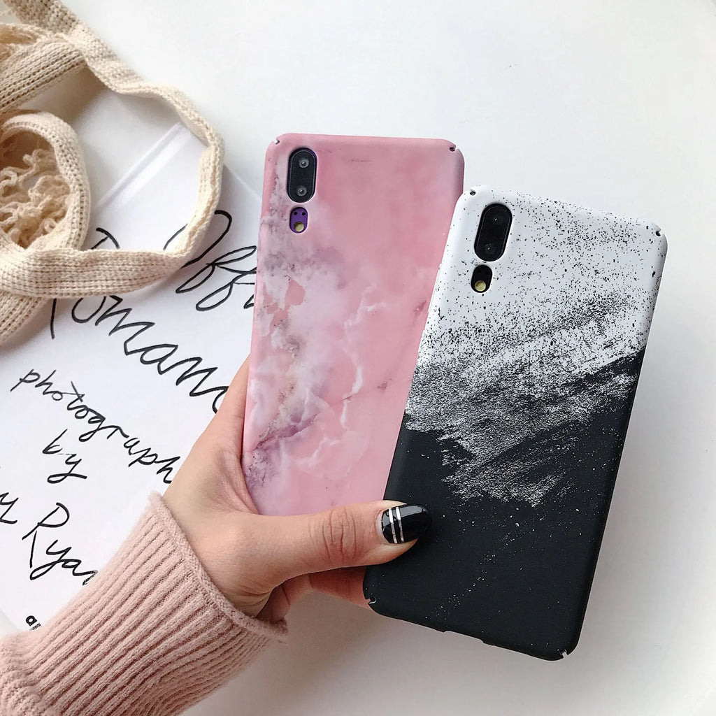 Painted pure colour black phone case for Huawei P20 Pro on a white background