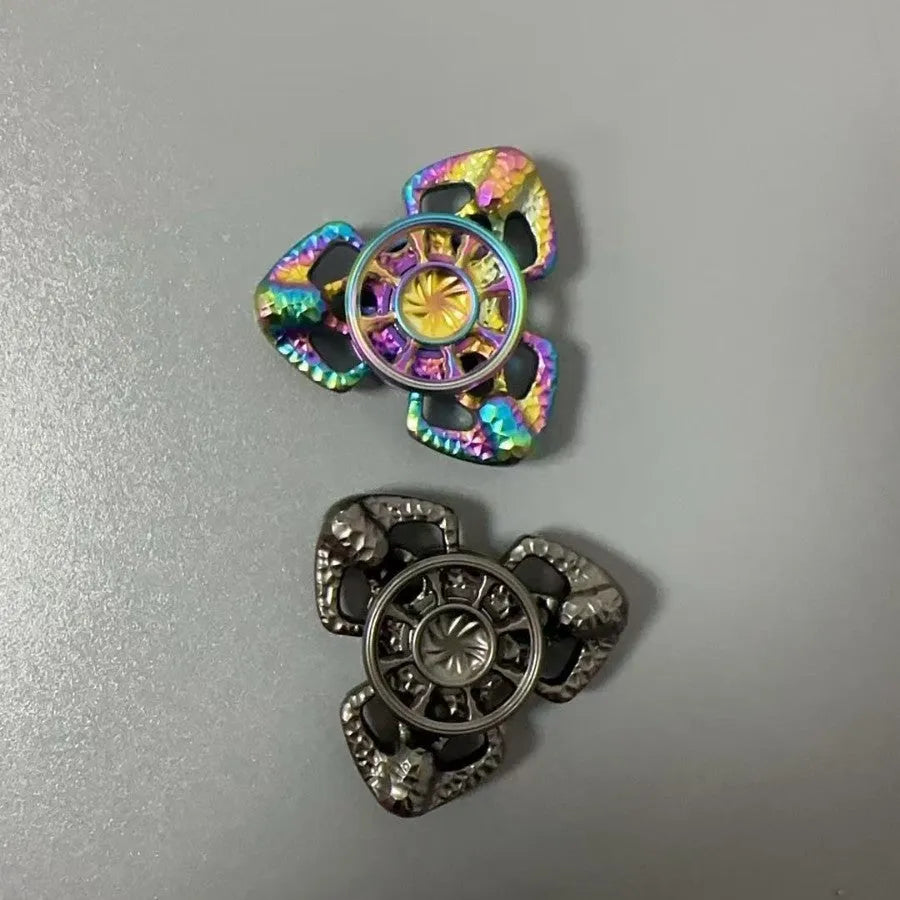 Alloy metal flame butterfly design fingertip spinning gyro fidget toy