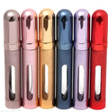 Slim 12ml aluminium portable perfume bottle with glass liner in six colour options