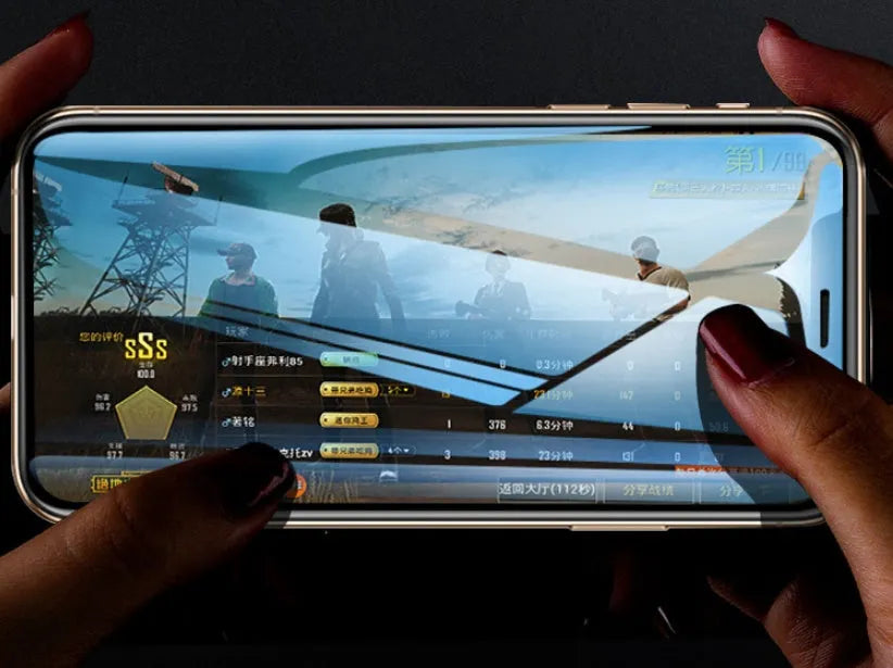 Samsung smartphone tempered glass screen protector showing full coverage edge-to-edge design