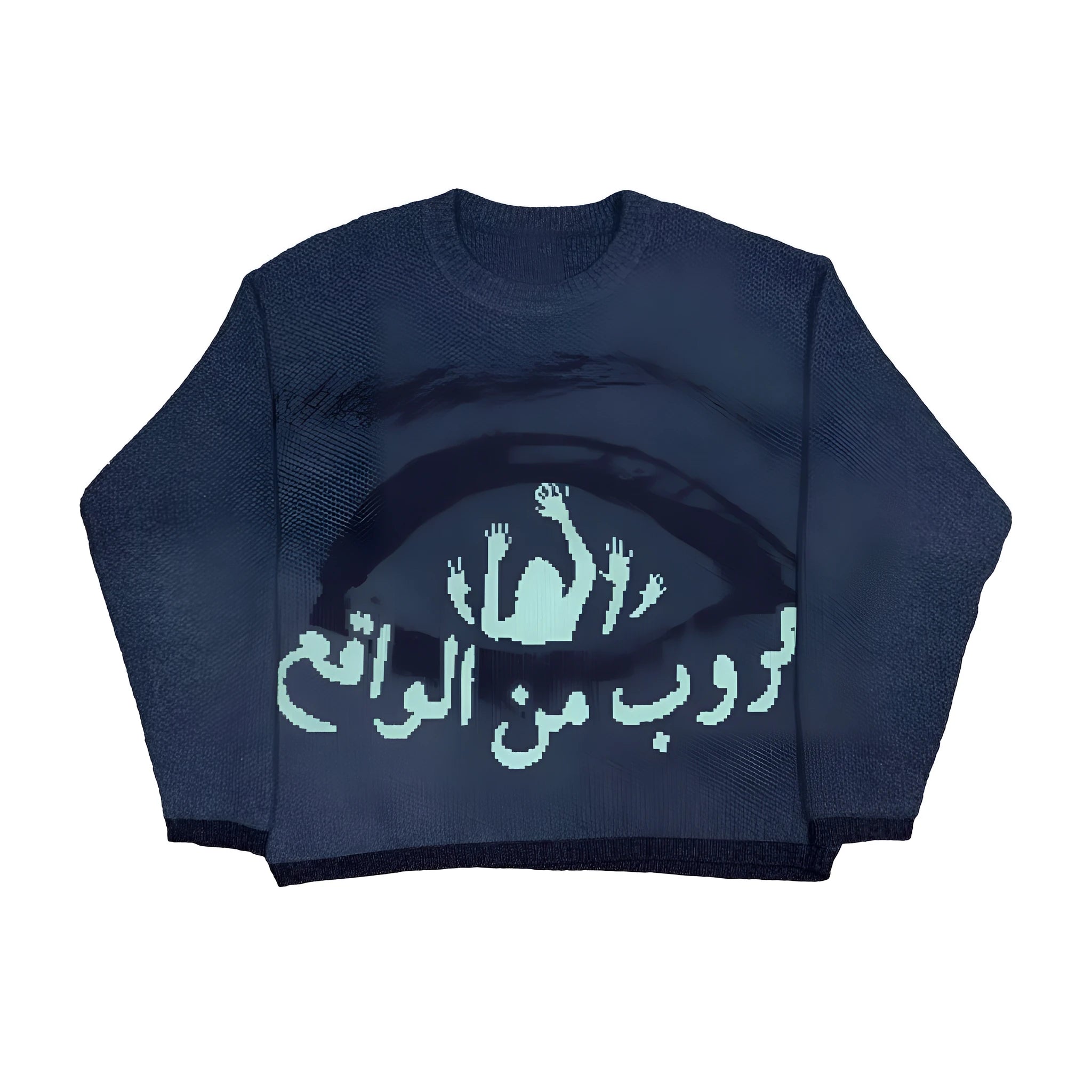 Men's thick viscose fibre printed sweater with abstract pattern and loose European cut