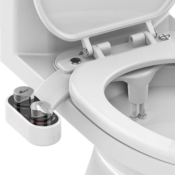 Non-electric bidet toilet spray in blue colour with dual nozzles and remote control