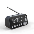 Black DAB bedside alarm clock with upgrade antenna, large LED display and USB charging ports