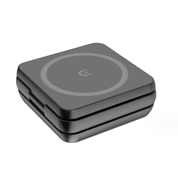 Folding wireless charging bracket with magnetic ring for Apple, Samsung, and Google Pixel Watch devices