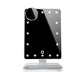 Touch screen makeup mirror with LED lights and Bluetooth speaker in multiple colour options