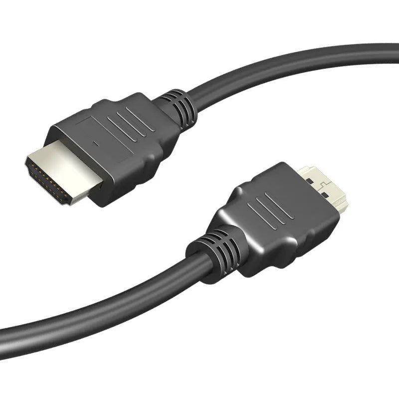 Black HDMI cable with nickel-plated connectors for set-top box connections, available in 1m to 5m lengths