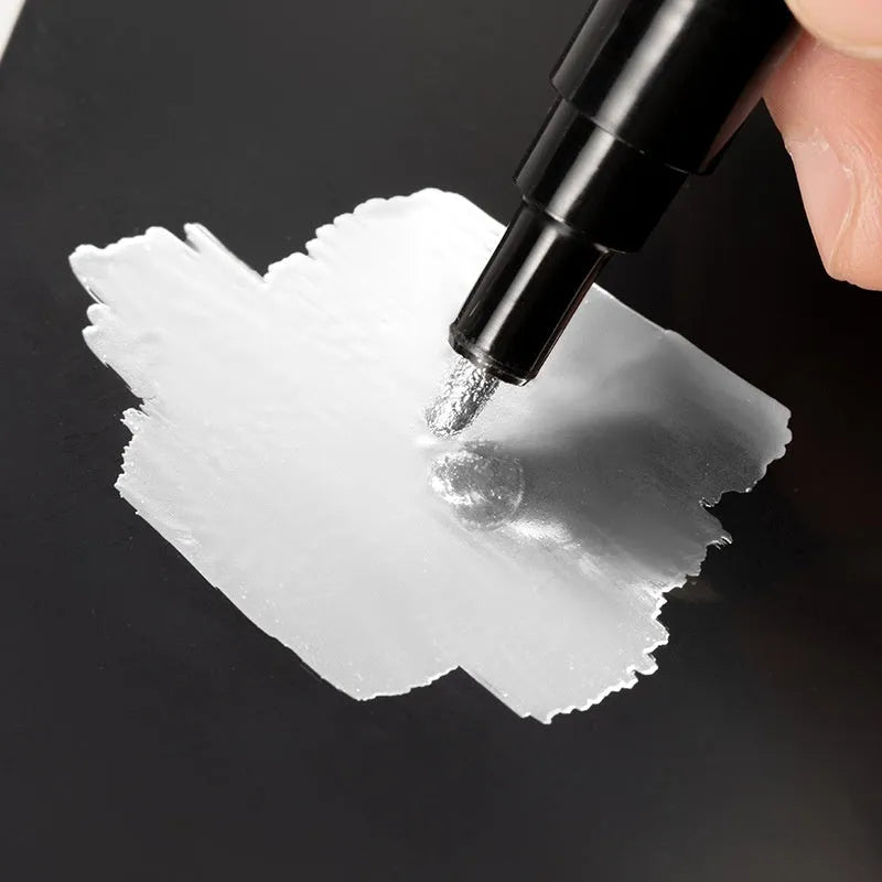 Mirror marker pen with waterproof ink for writing on glass, showing 1mm and 2mm tip options