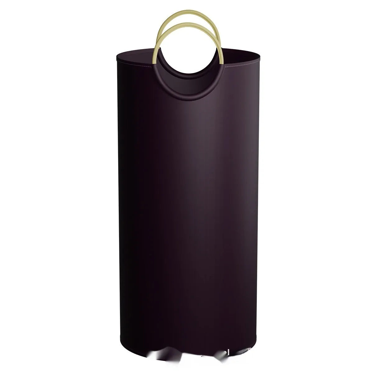 Round grey portable trash can showing 38cm diameter opening and 72cm height with included plastic bag