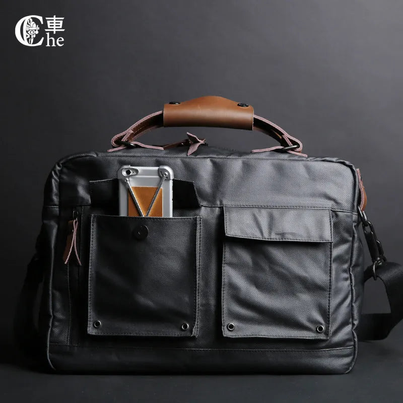 Dpark 14/15 inch laptop bag with single shoulder strap in Black colour, showing padded compartment and organisational pockets