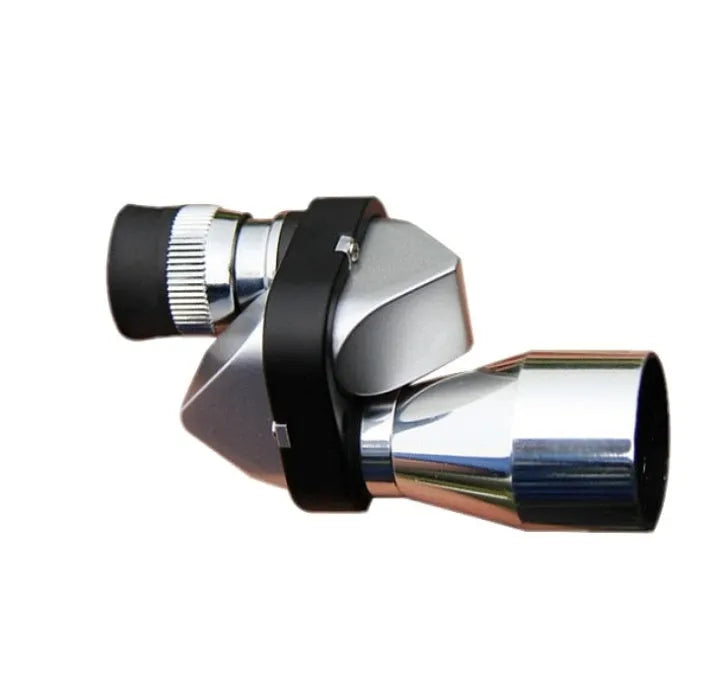 Compact aluminium alloy monocular with 8x magnification and folding rubber eye cover for spectacle wearers