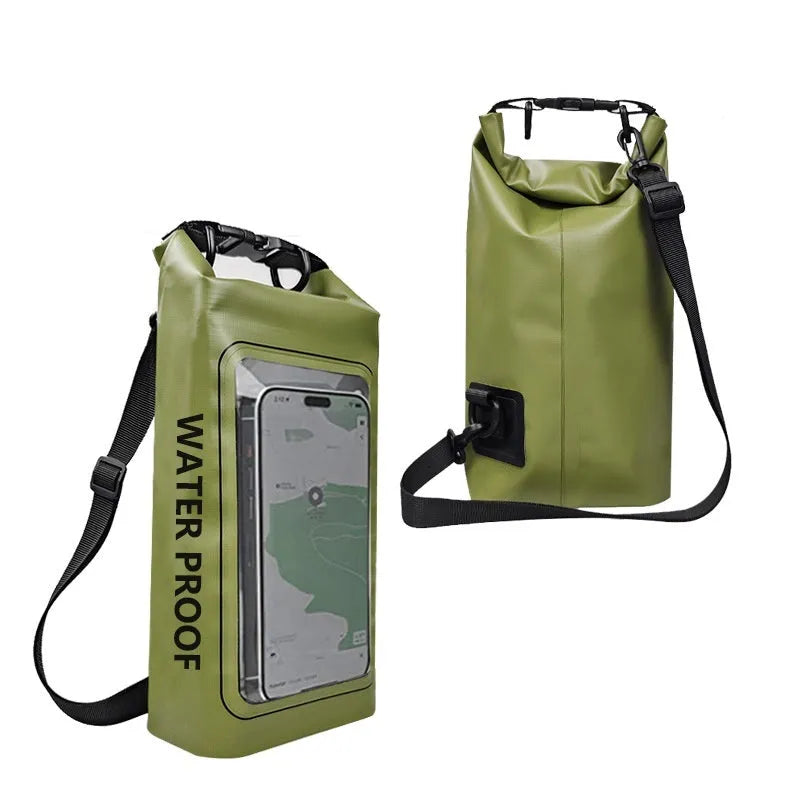 2 litre waterproof crossbody bag in PVC mesh for mobile phones at the beach or pool.