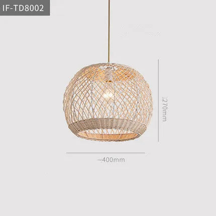 Hand-woven rattan chandelier with straw willow lampshade, ceiling light for 15-30 sqm rooms, brown and grey options