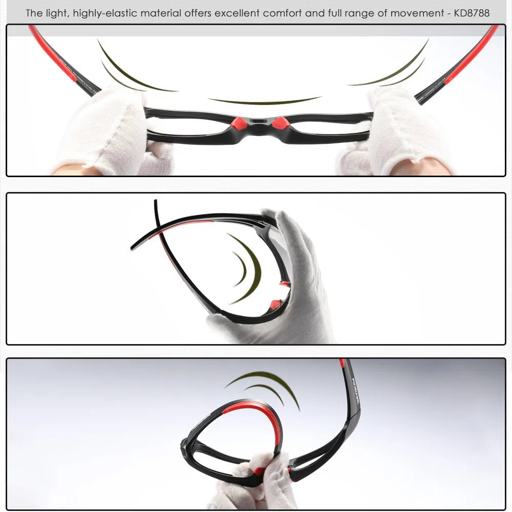 Ultralight polarised sports sunglasses with TR90 frame and silicone nose pads in assorted colours.