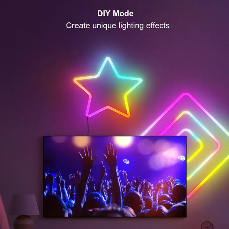 3-metre flexible RGB neon light strip with USB connector and remote control for interior lighting