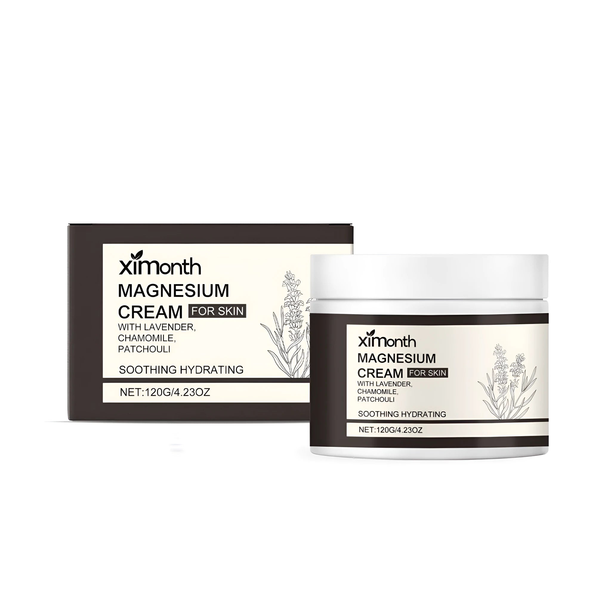 120g tube of magnesium body cream with lavender and chamomile extracts.
