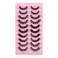 DD curve thick false eyelashes, handmade advanced fibre, ten pairs, DH06 H5 mixed and DH065