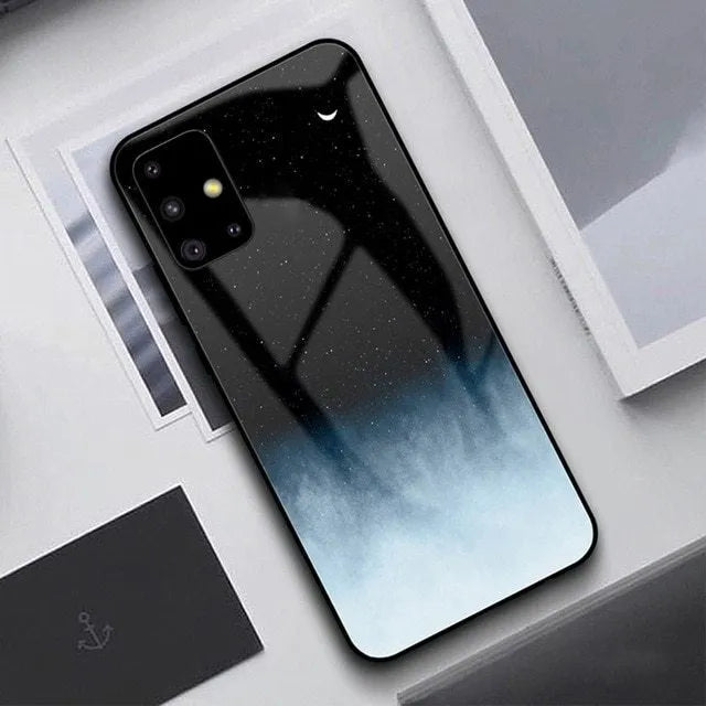 Simple black and navy blue silicone phone case for iPhone and Samsung Galaxy smartphones.