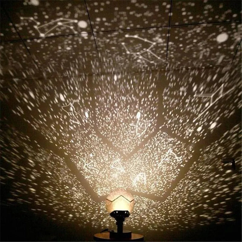 LED starry sky projector night light projecting constellations on ceiling with remote control and USB cable