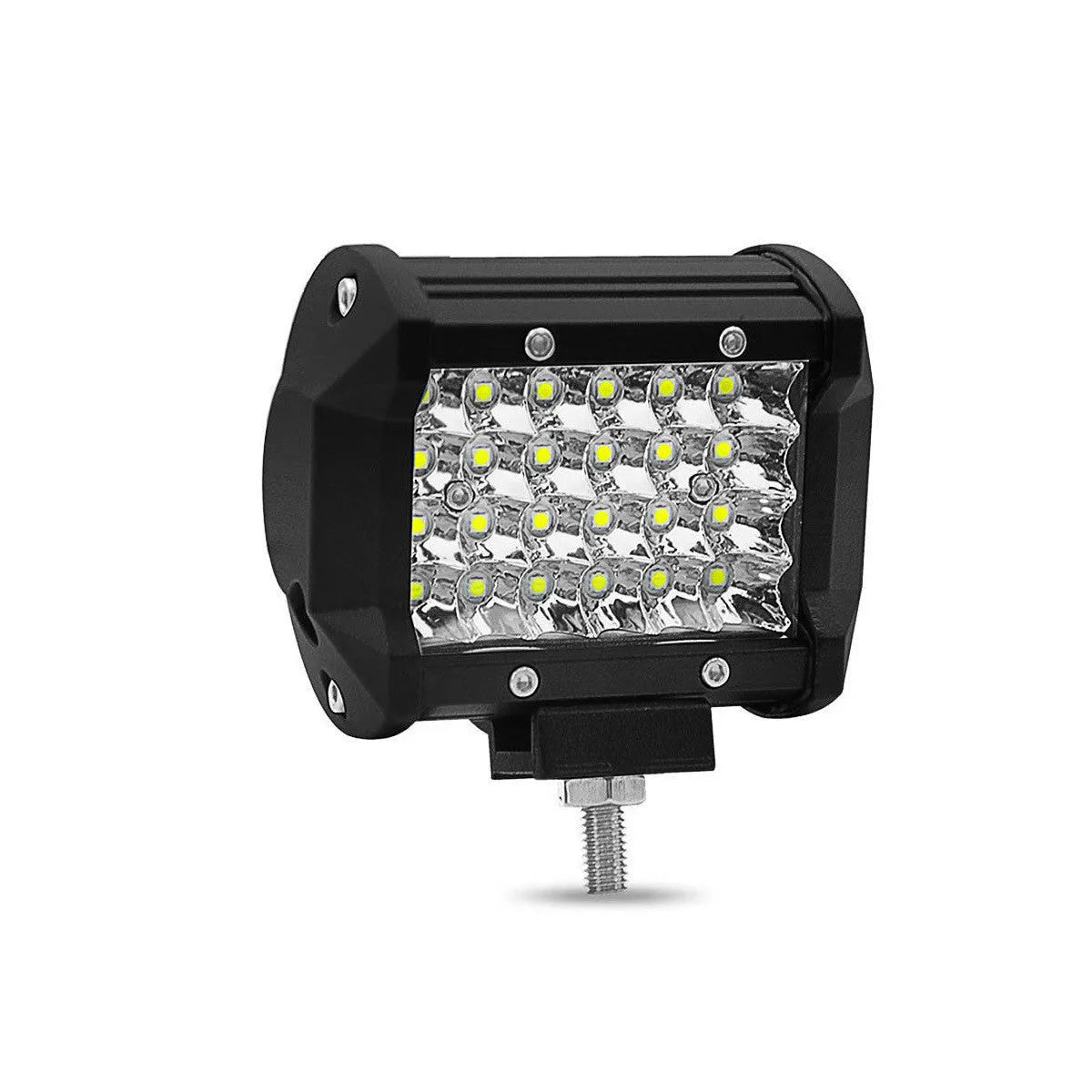 Black aluminium 72W LED vehicle strip light with 4 rows of beads and stainless steel bracket