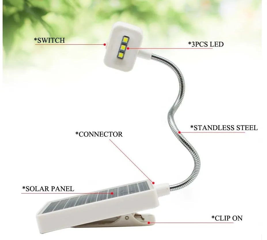 Solar garden lamp with plastic shade and LED light for outdoor use