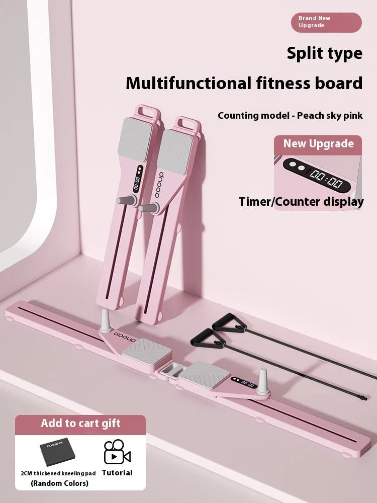 Multifunctional split skiing machine trainer PP board 85cm x 11cm x 7cm in peach sky pink or twilight purple with charging counter option