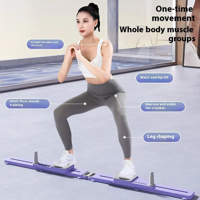 Multifunctional split skiing machine trainer PP board 85cm x 11cm x 7cm in peach sky pink or twilight purple with charging counter option