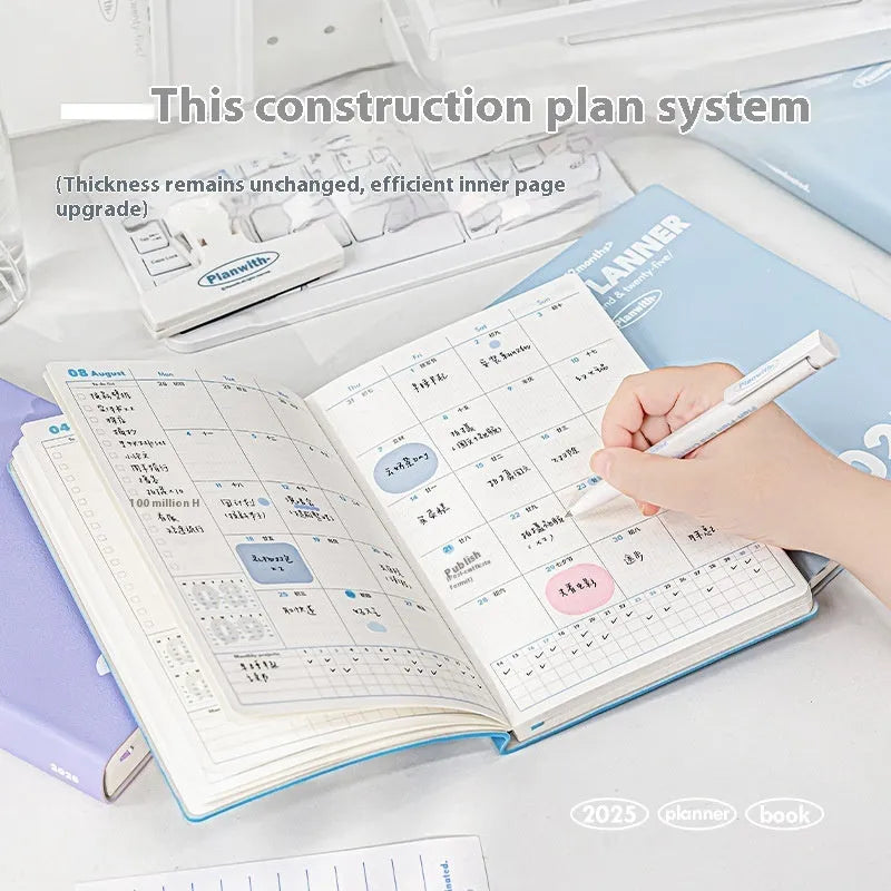 Waterproof notebook with PU cover in mint green, open to show 196 sheets of writing paper for exam records